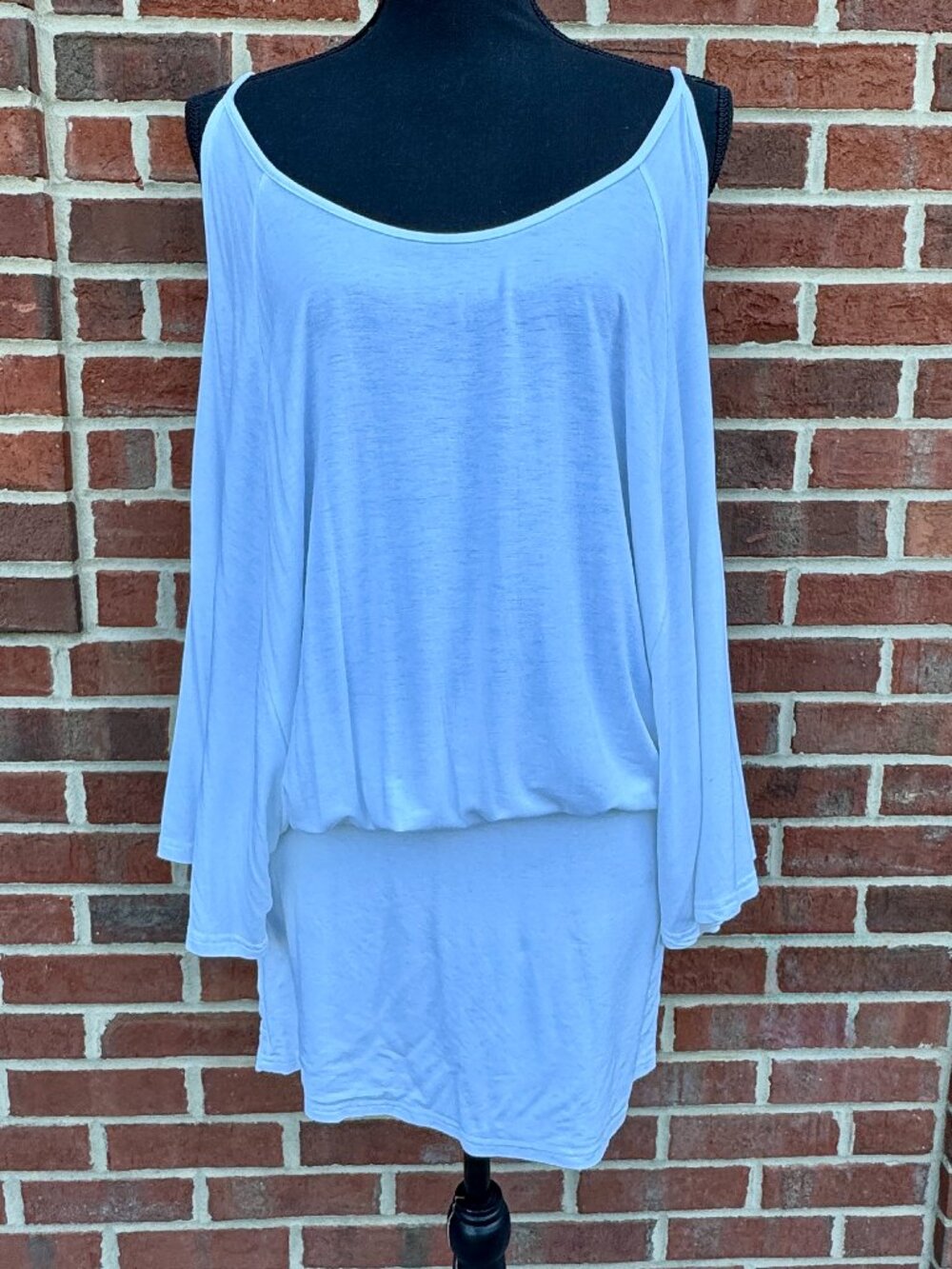 Lascana for Venus Sz 12 White Cold Shoulder Dress Tunic Cover Up